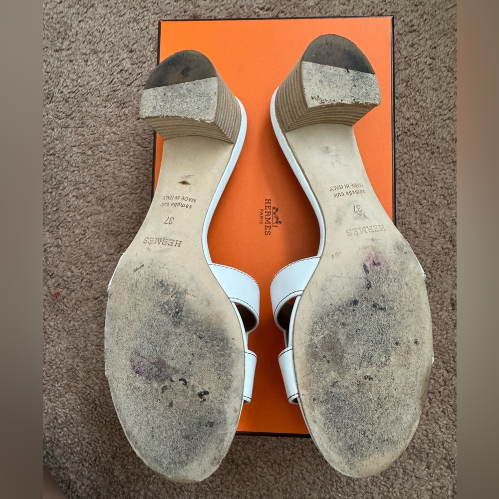 Hermes White Oasis Sandals - Picture 10 of 11